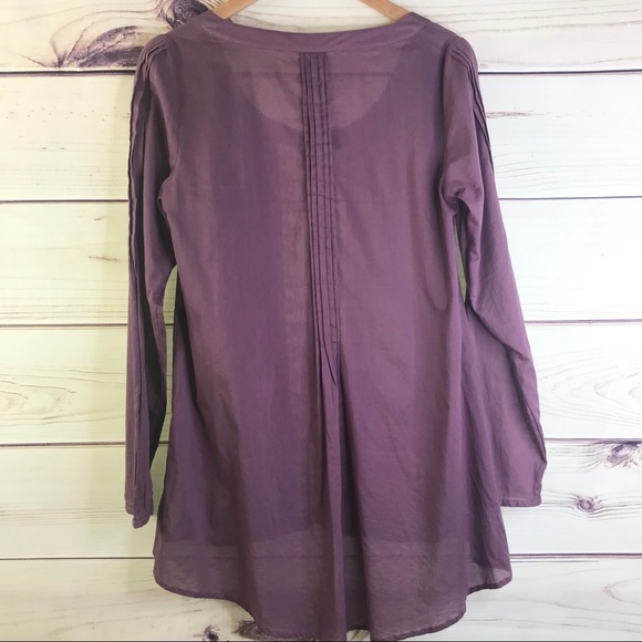 Free People Purple Long Tunic Blouse - Picture 2 of 8